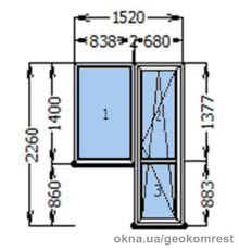 Готовый балконный блок с профилем Viknaland